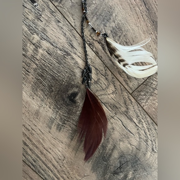 BOGO Brown feather beaded hair clip! - Picture 2 of 6